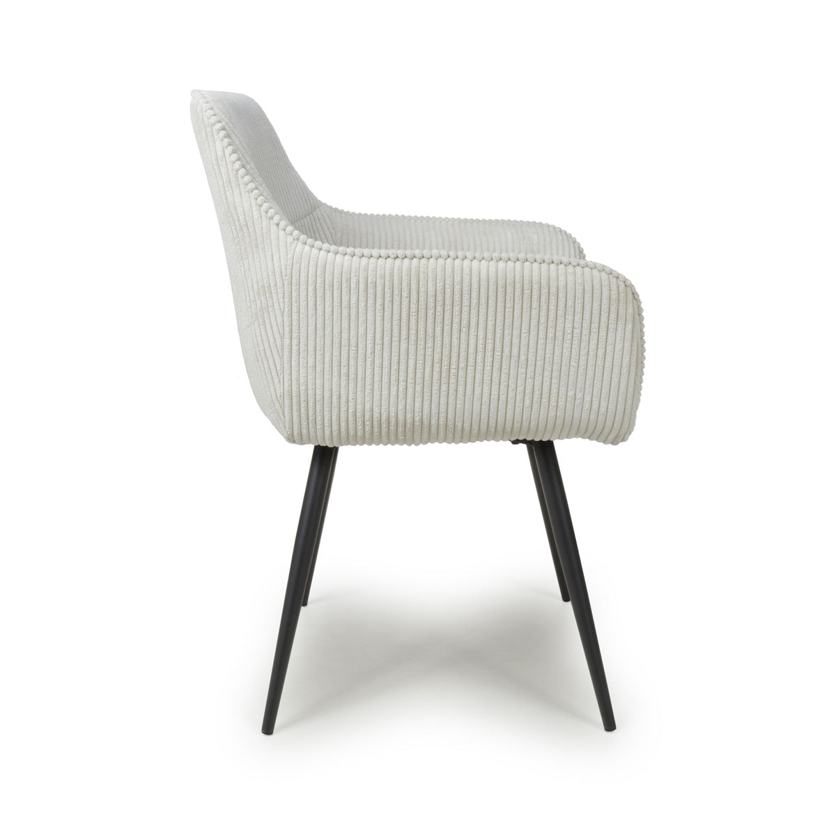 Corduroy Fabric Dining Chairs in Set Of 2 With Black Metal Legs - Denver