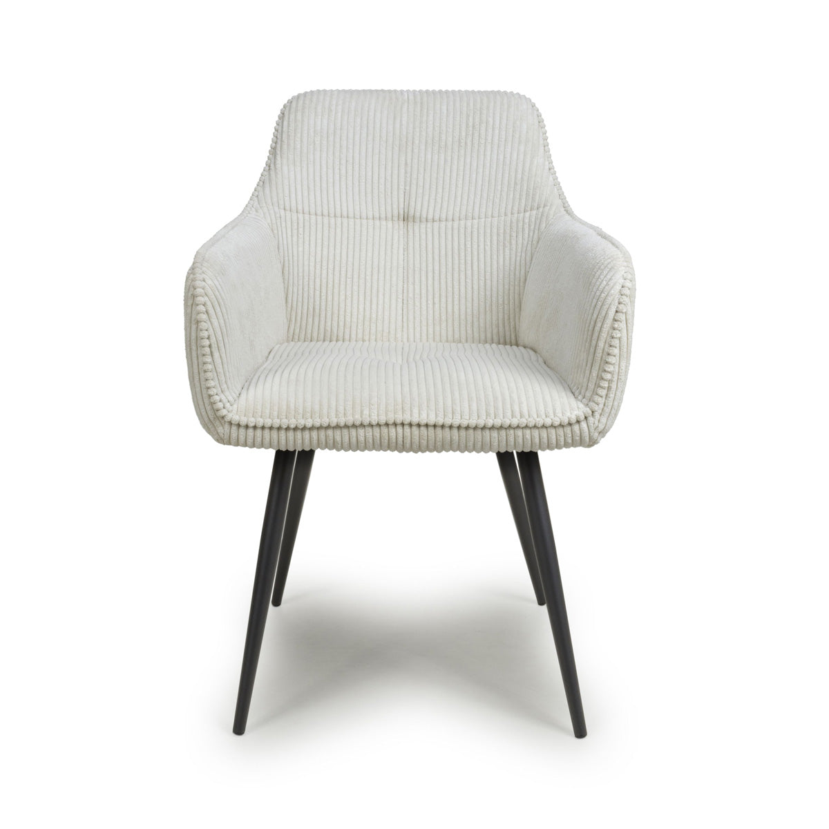 Corduroy Fabric Dining Chairs in Set Of 2 With Black Metal Legs - Denver