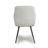 Corduroy Fabric Dining Chairs in Set Of 2 With Black Metal Legs - Denver