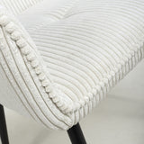Corduroy Fabric Dining Chairs in Set Of 2 With Black Metal Legs - Denver