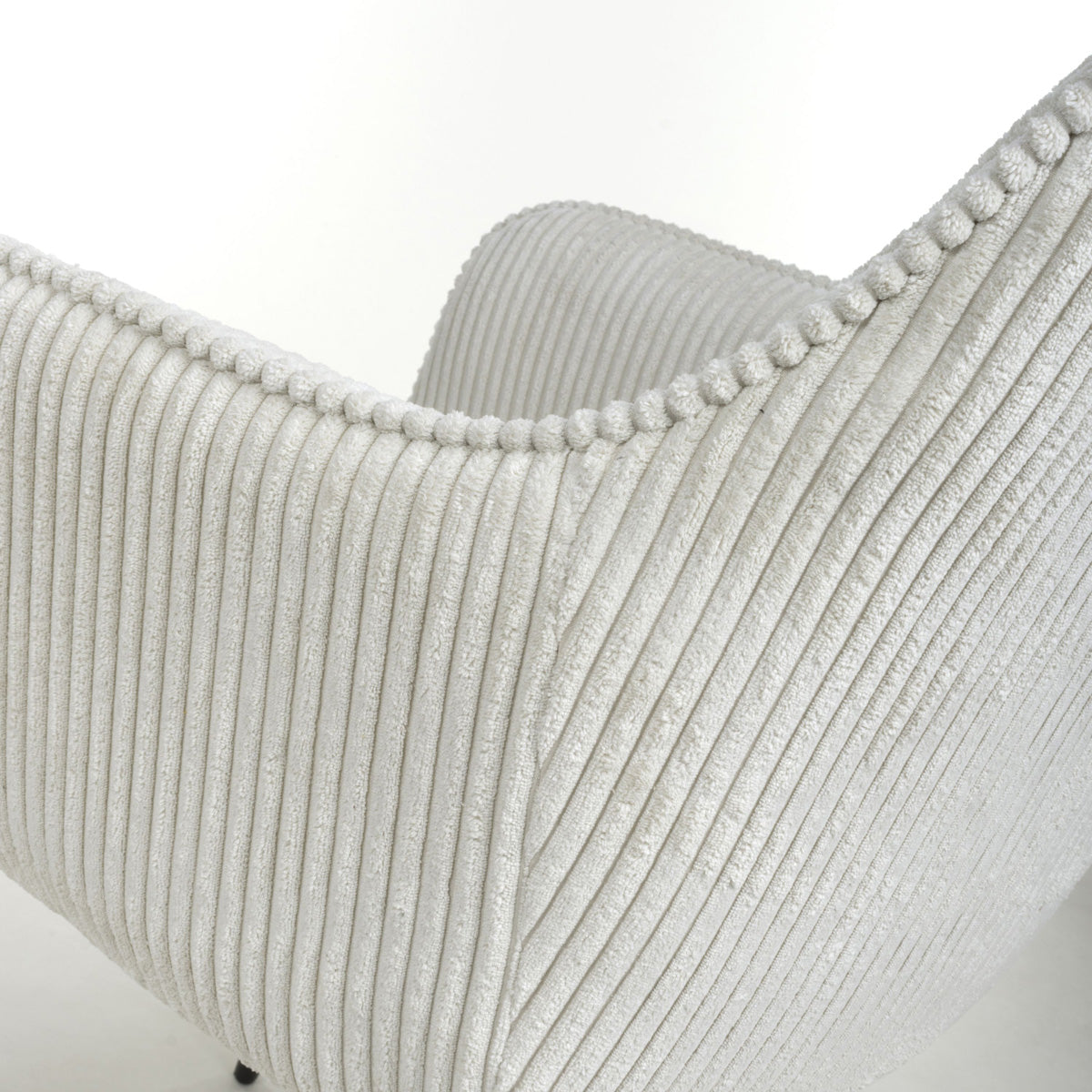 Corduroy Fabric Dining Chairs in Set Of 2 With Black Metal Legs - Denver