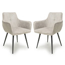 Corduroy Fabric Dining Chairs in Set Of 2 With Black Metal Legs - Denver