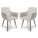 Corduroy Fabric Dining Chairs in Set Of 2 With Black Metal Legs - Denver