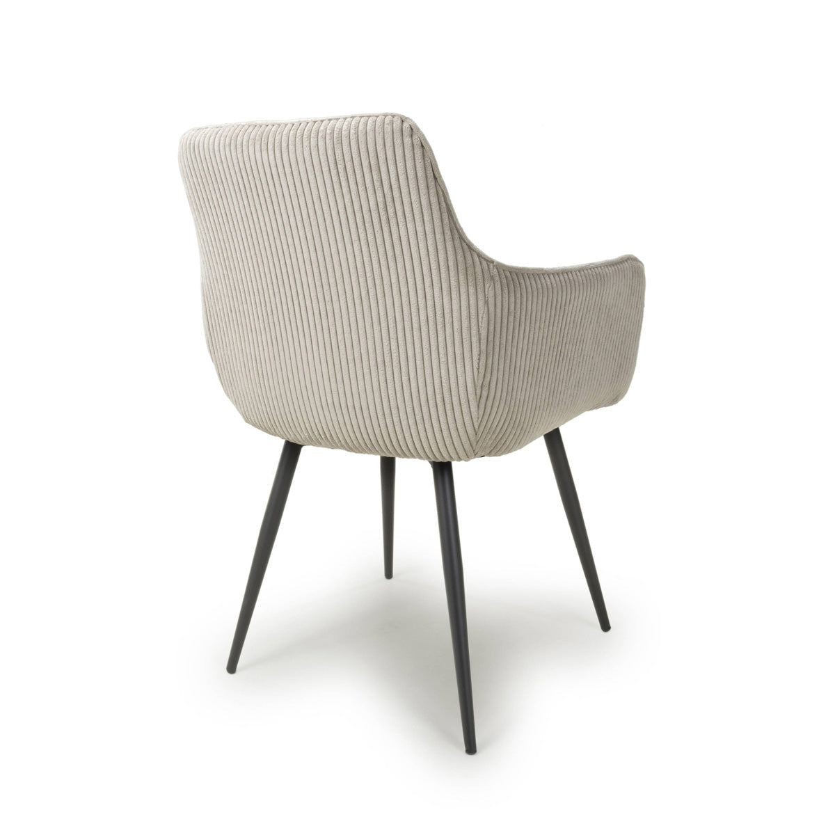 Corduroy Fabric Dining Chairs in Set Of 2 With Black Metal Legs - Denver