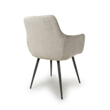 Corduroy Fabric Dining Chairs in Set Of 2 With Black Metal Legs - Denver