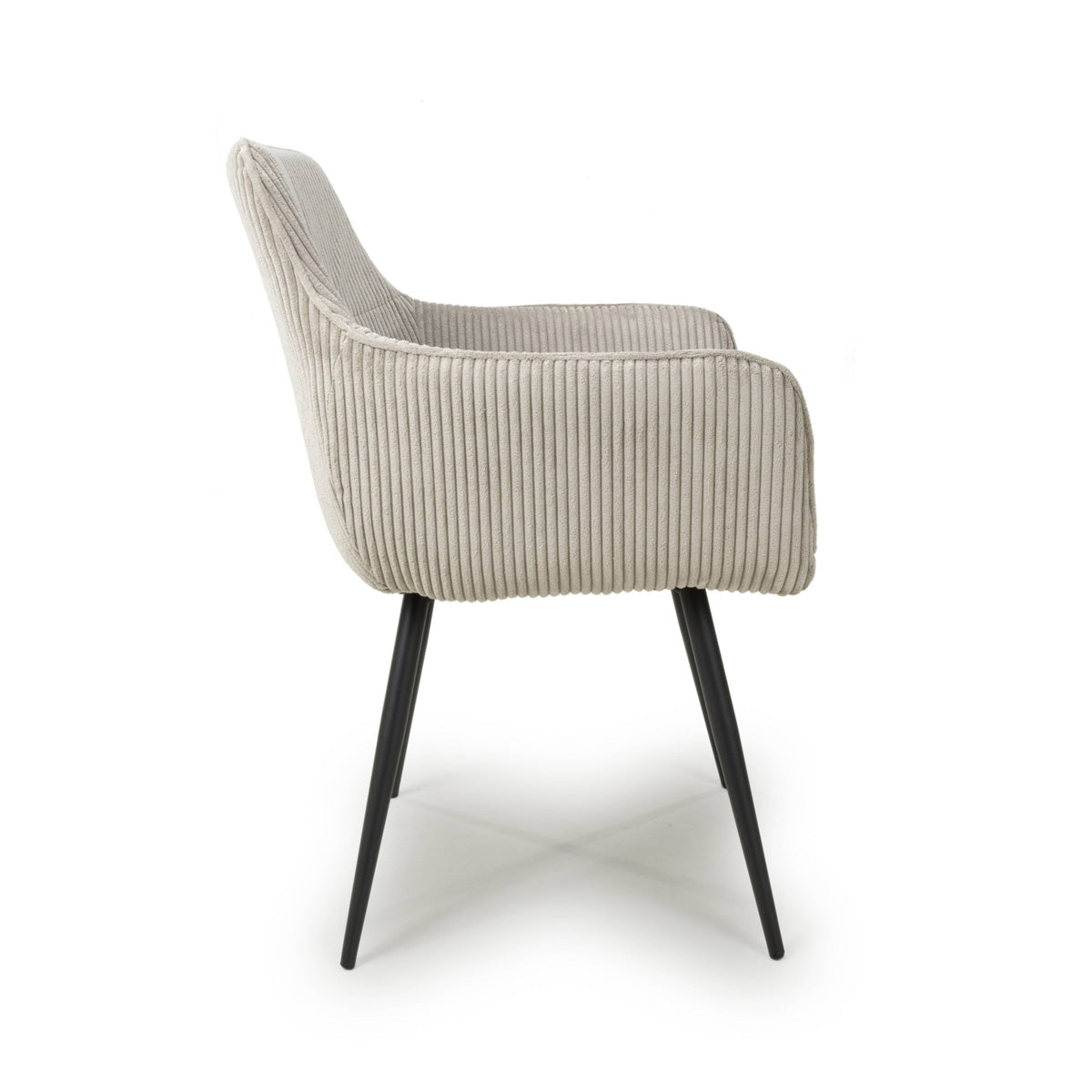 Corduroy Fabric Dining Chairs in Set Of 2 With Black Metal Legs - Denver