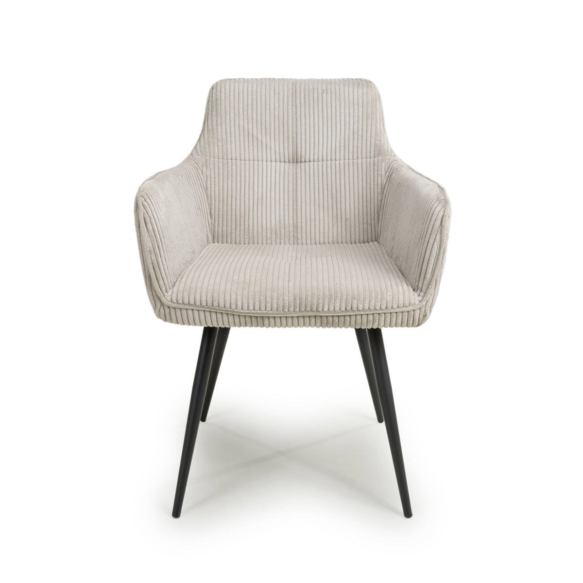 Corduroy Fabric Dining Chairs in Set Of 2 With Black Metal Legs - Denver