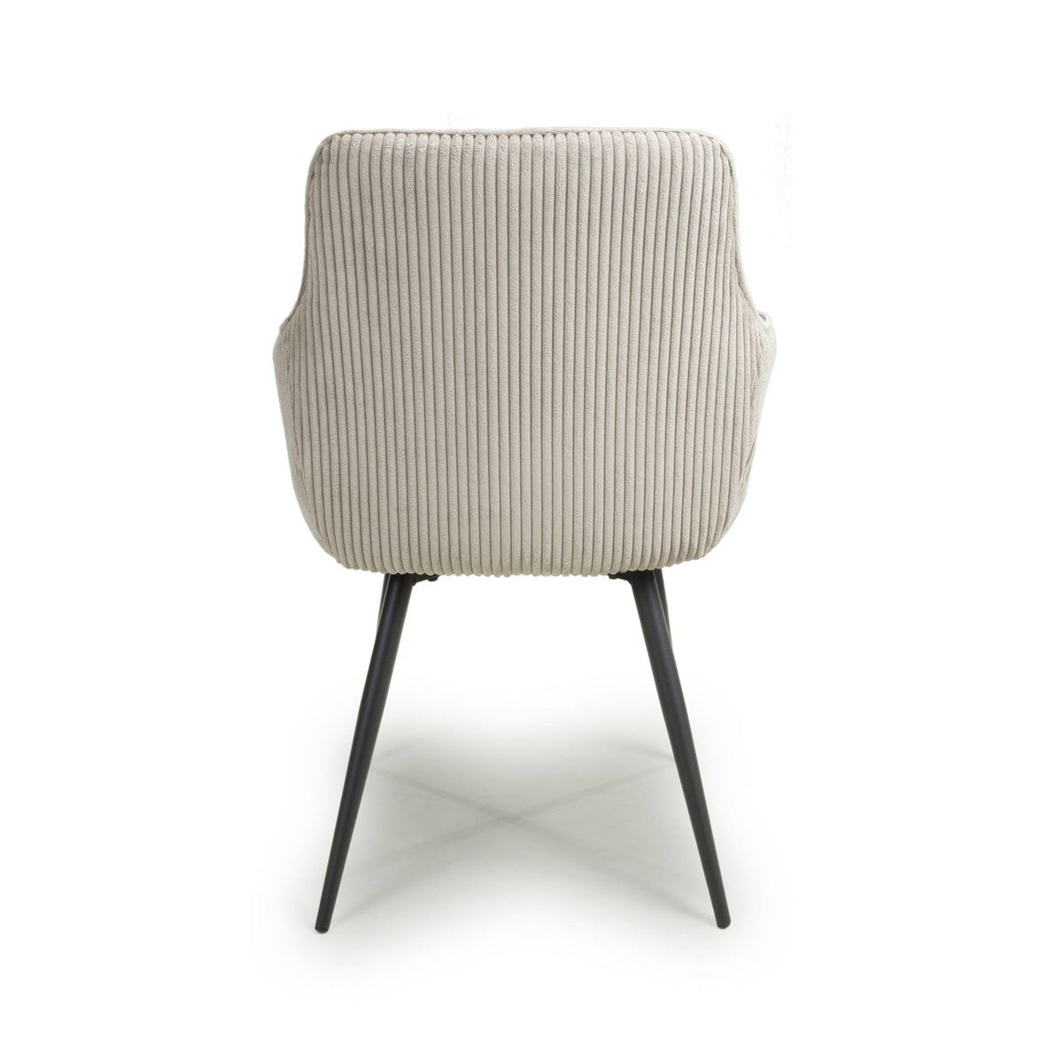 Corduroy Fabric Dining Chairs in Set Of 2 With Black Metal Legs - Denver