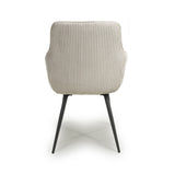 Corduroy Fabric Dining Chairs in Set Of 2 With Black Metal Legs - Denver