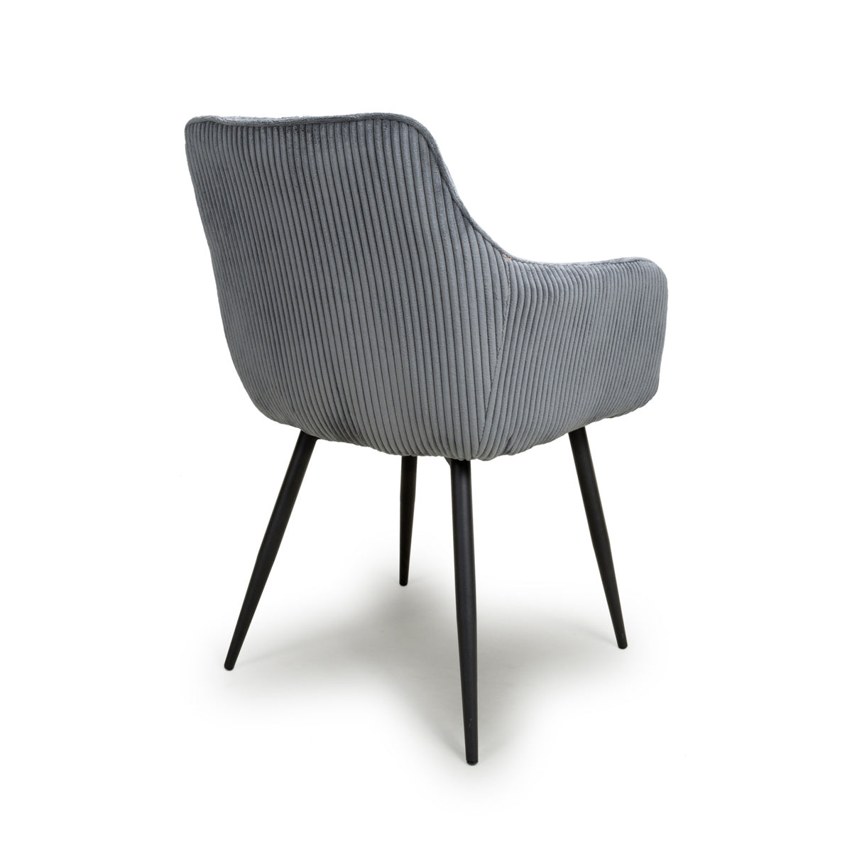 Corduroy Fabric Dining Chairs in Set Of 2 With Black Metal Legs - Denver