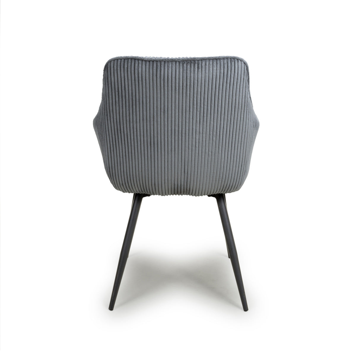 Corduroy Fabric Dining Chairs in Set Of 2 With Black Metal Legs - Denver