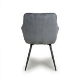 Corduroy Fabric Dining Chairs in Set Of 2 With Black Metal Legs - Denver