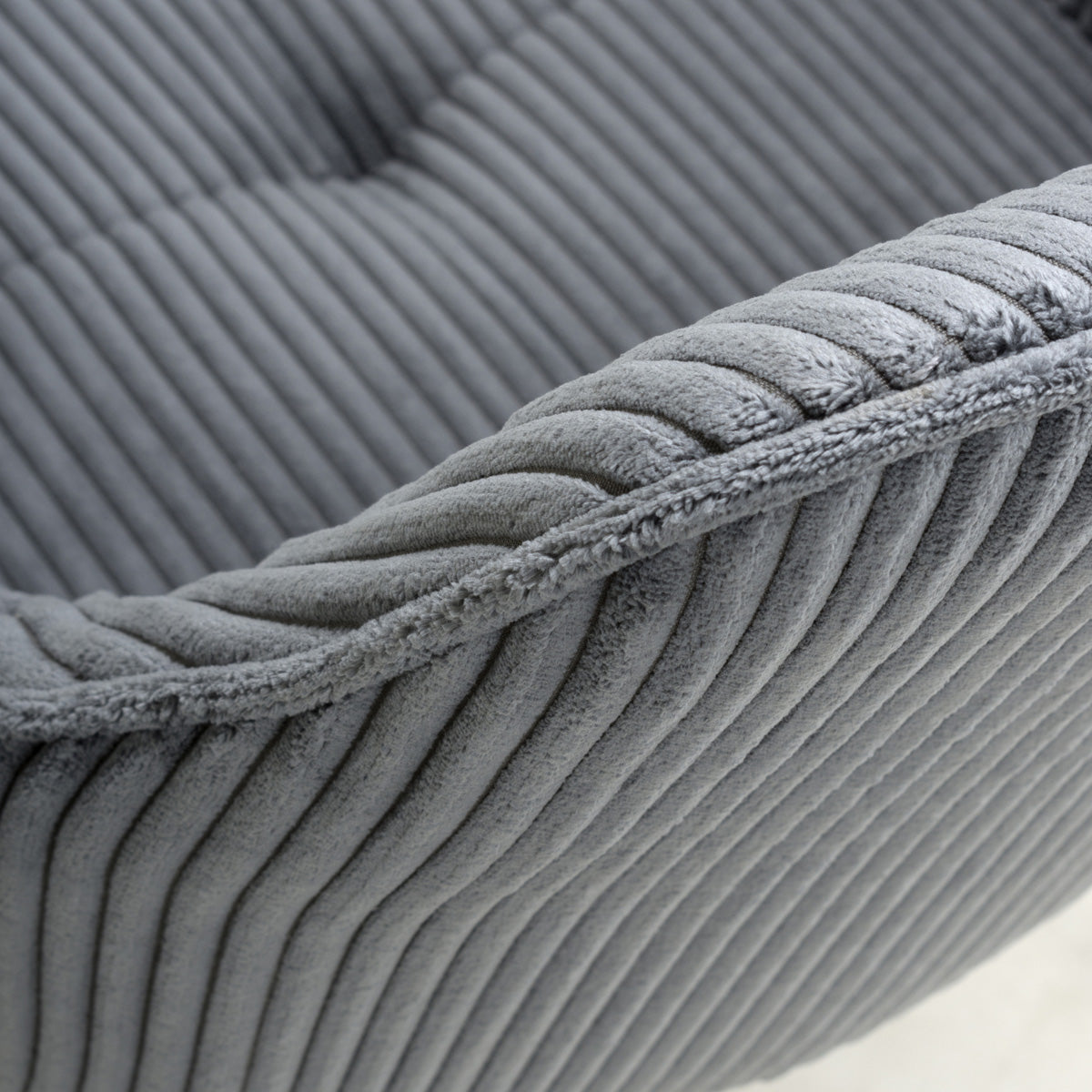 Corduroy Fabric Dining Chairs in Set Of 2 With Black Metal Legs - Denver