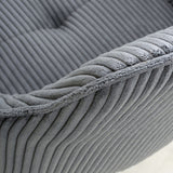 Corduroy Fabric Dining Chairs in Set Of 2 With Black Metal Legs - Denver