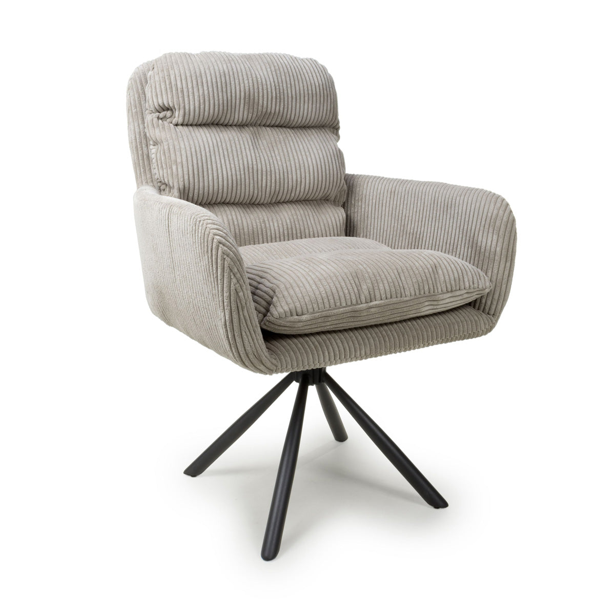 Corduroy Fabric Dining Chairs in Set Of 2 With Swivel Function - Cassidy