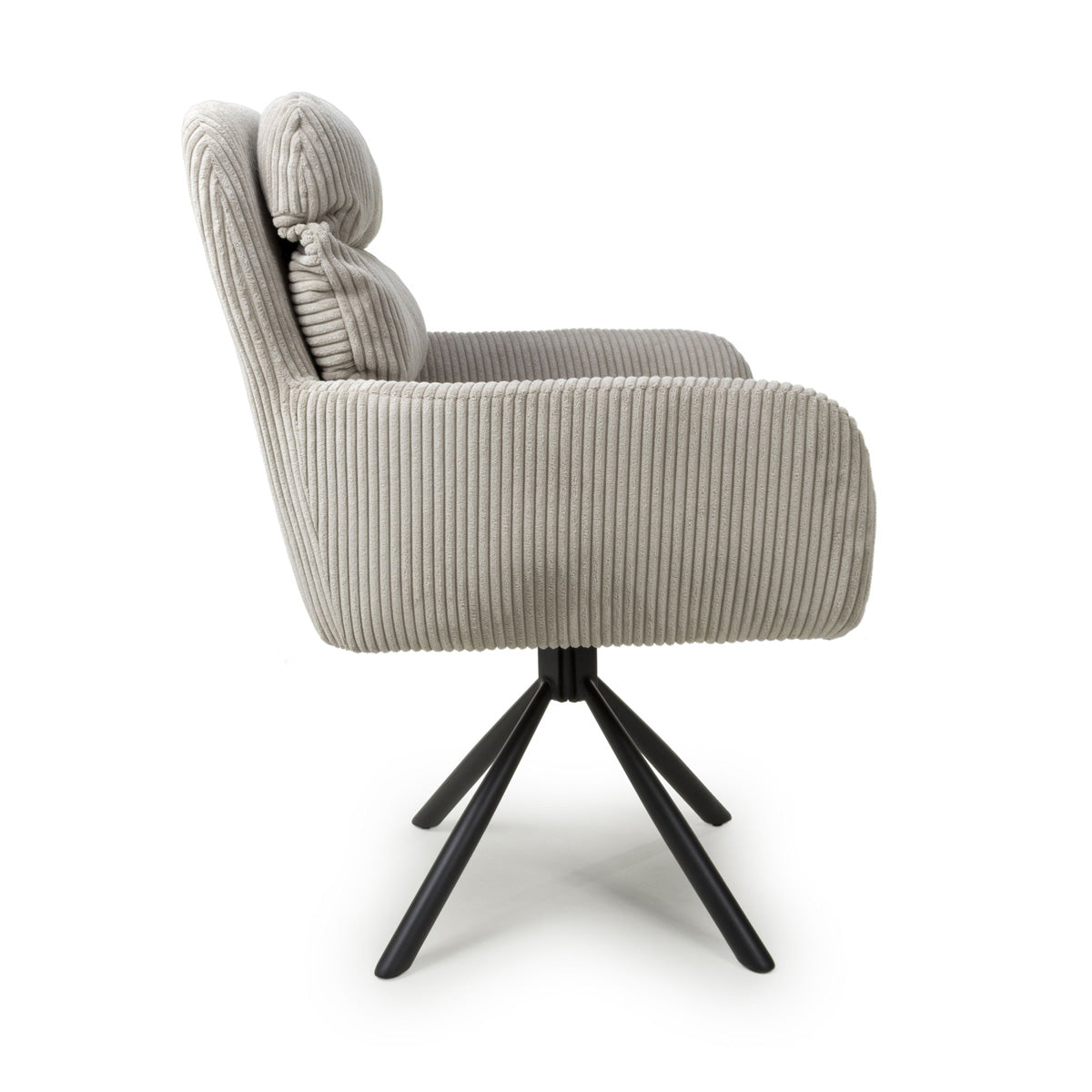 Corduroy Fabric Dining Chairs in Set Of 2 With Swivel Function - Cassidy