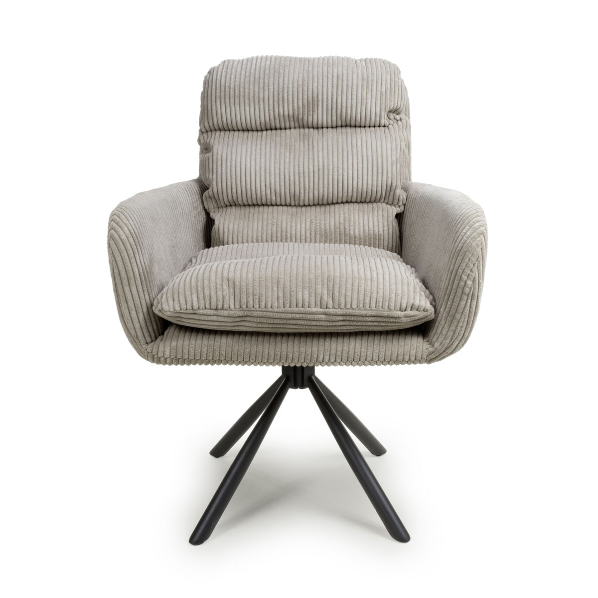 Corduroy Fabric Dining Chairs in Set Of 2 With Swivel Function - Cassidy