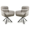 Corduroy Fabric Dining Chairs in Set Of 2 With Swivel Function - Cassidy