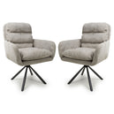 Corduroy Fabric Dining Chairs in Set Of 2 With Swivel Function - Cassidy