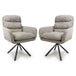 Corduroy Fabric Dining Chairs in Set Of 2 With Swivel Function - Cassidy