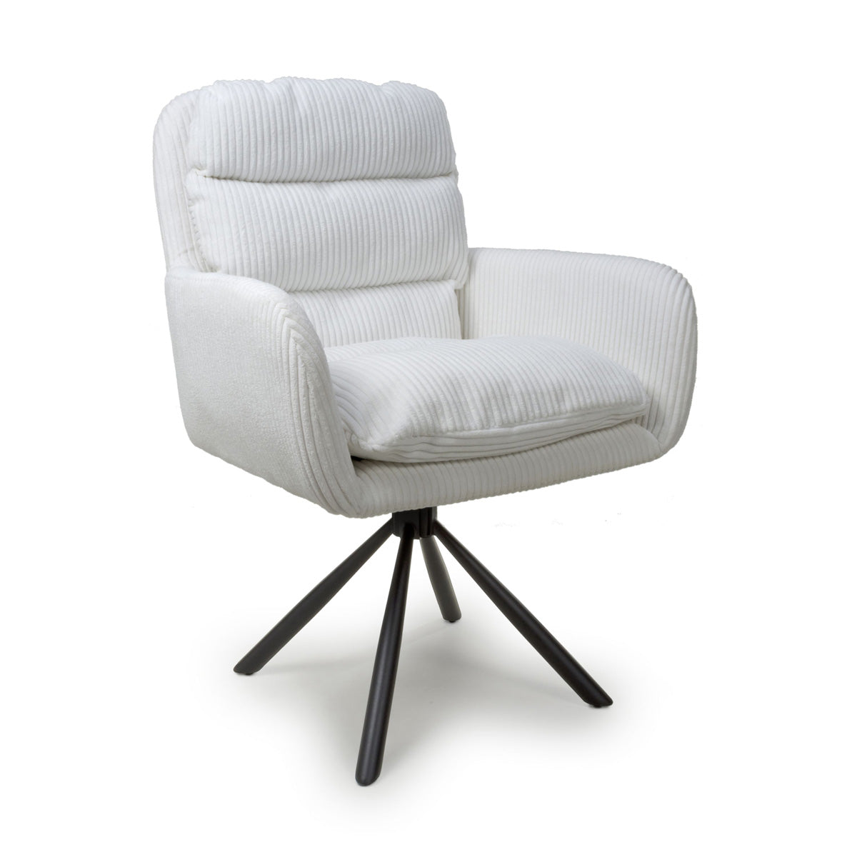 Corduroy Fabric Dining Chairs in Set Of 2 With Swivel Function - Cassidy