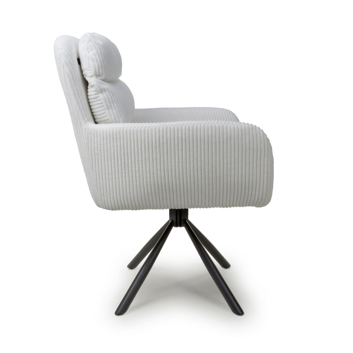 Corduroy Fabric Dining Chairs in Set Of 2 With Swivel Function - Cassidy