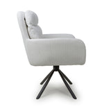Corduroy Fabric Dining Chairs in Set Of 2 With Swivel Function - Cassidy