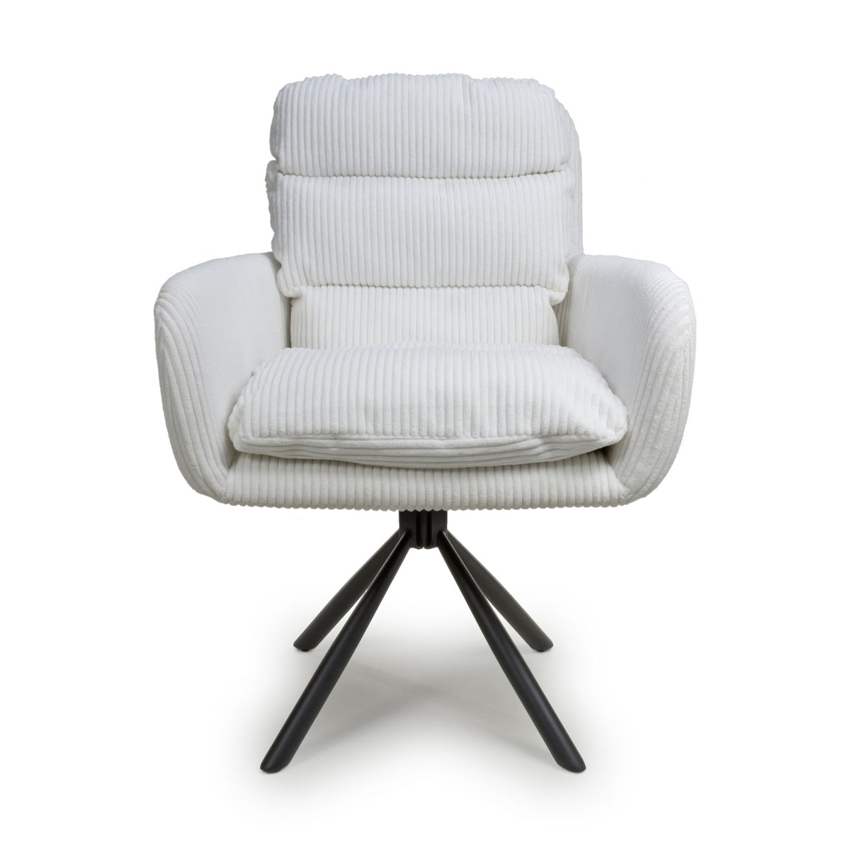 Corduroy Fabric Dining Chairs in Set Of 2 With Swivel Function - Cassidy