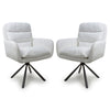 Corduroy Fabric Dining Chairs in Set Of 2 With Swivel Function - Cassidy