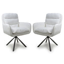 Corduroy Fabric Dining Chairs in Set Of 2 With Swivel Function - Cassidy