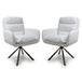 Corduroy Fabric Dining Chairs in Set Of 2 With Swivel Function - Cassidy