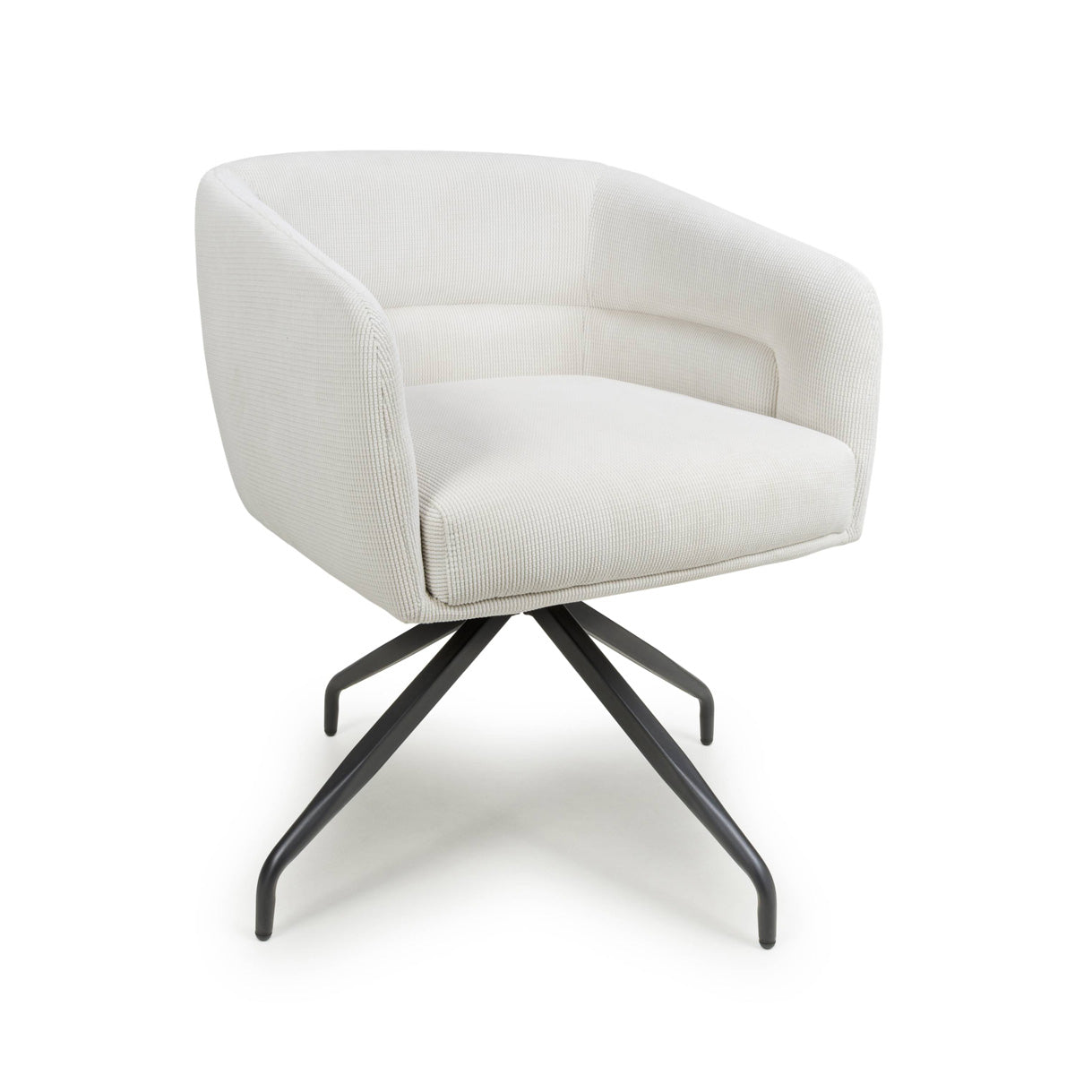 Corduroy Fabric Dining Chairs in Set Of 2 With Swivel Function - Artemis