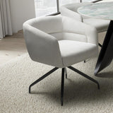 Corduroy Fabric Dining Chairs in Set Of 2 With Swivel Function - Artemis