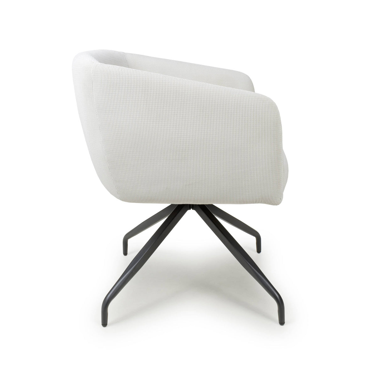 Corduroy Fabric Dining Chairs in Set Of 2 With Swivel Function - Artemis