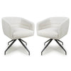 Corduroy Fabric Dining Chairs in Set Of 2 With Swivel Function - Artemis