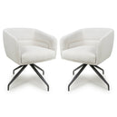 Corduroy Fabric Dining Chairs in Set Of 2 With Swivel Function - Artemis