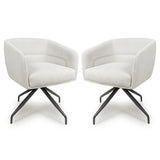 Corduroy Fabric Dining Chairs in Set Of 2 With Swivel Function - Artemis