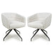 Corduroy Fabric Dining Chairs in Set Of 2 With Swivel Function - Artemis
