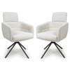 Corduroy Fabric Dining Chairs in Set Of 2 With Swivel Function - Polaris