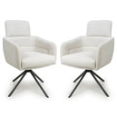 Corduroy Fabric Dining Chairs in Set Of 2 With Swivel Function - Polaris