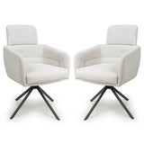 Corduroy Fabric Dining Chairs in Set Of 2 With Swivel Function - Polaris