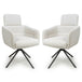 Corduroy Fabric Dining Chairs in Set Of 2 With Swivel Function - Polaris
