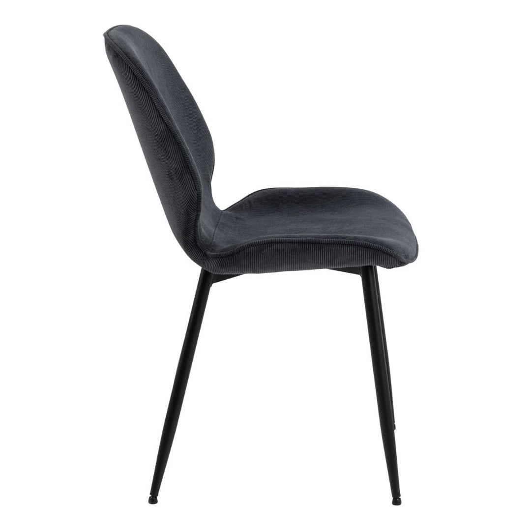 Corduroy Fabric Dining Chairs in Set of 4 - Femke