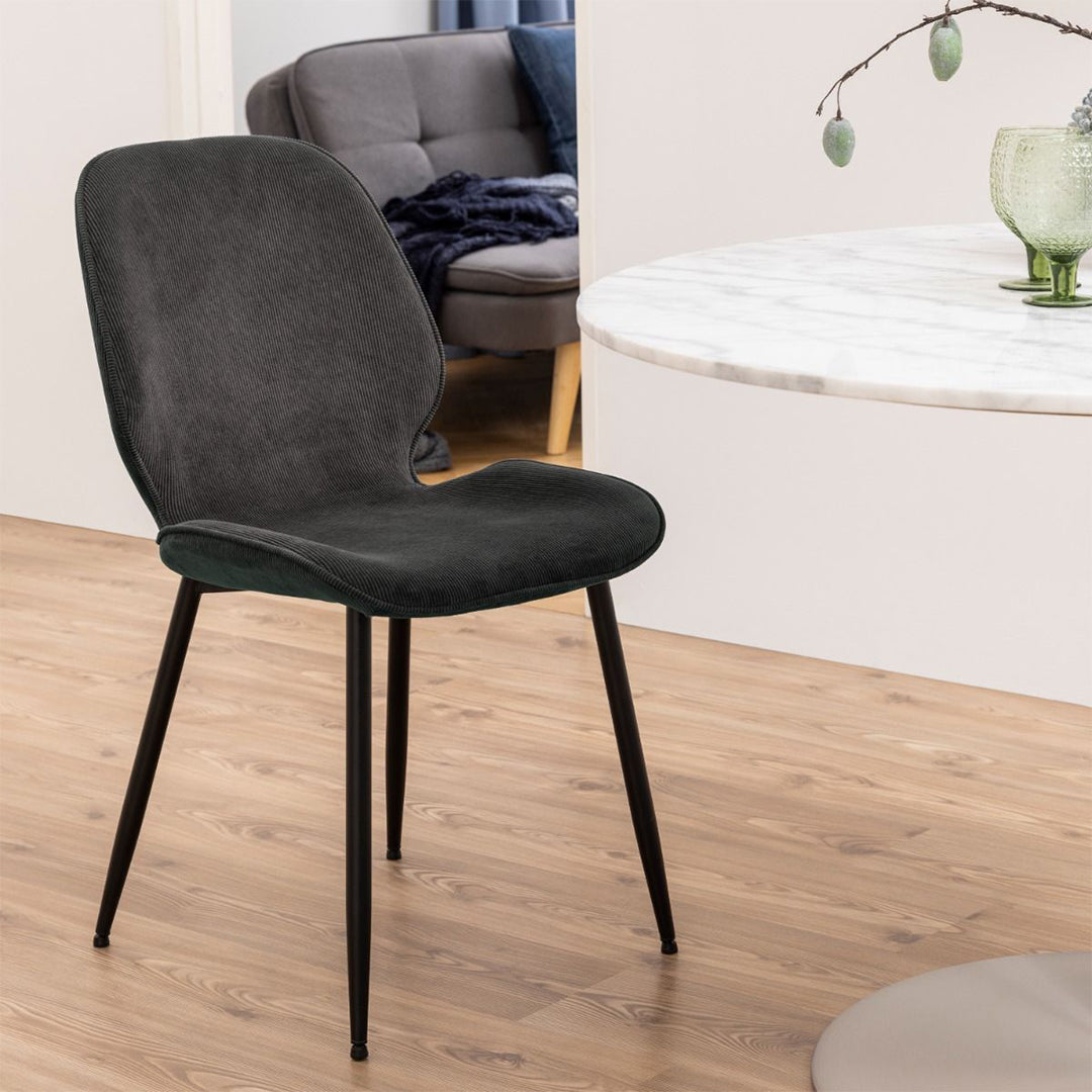 Corduroy Fabric Dining Chairs in Set of 4 - Femke