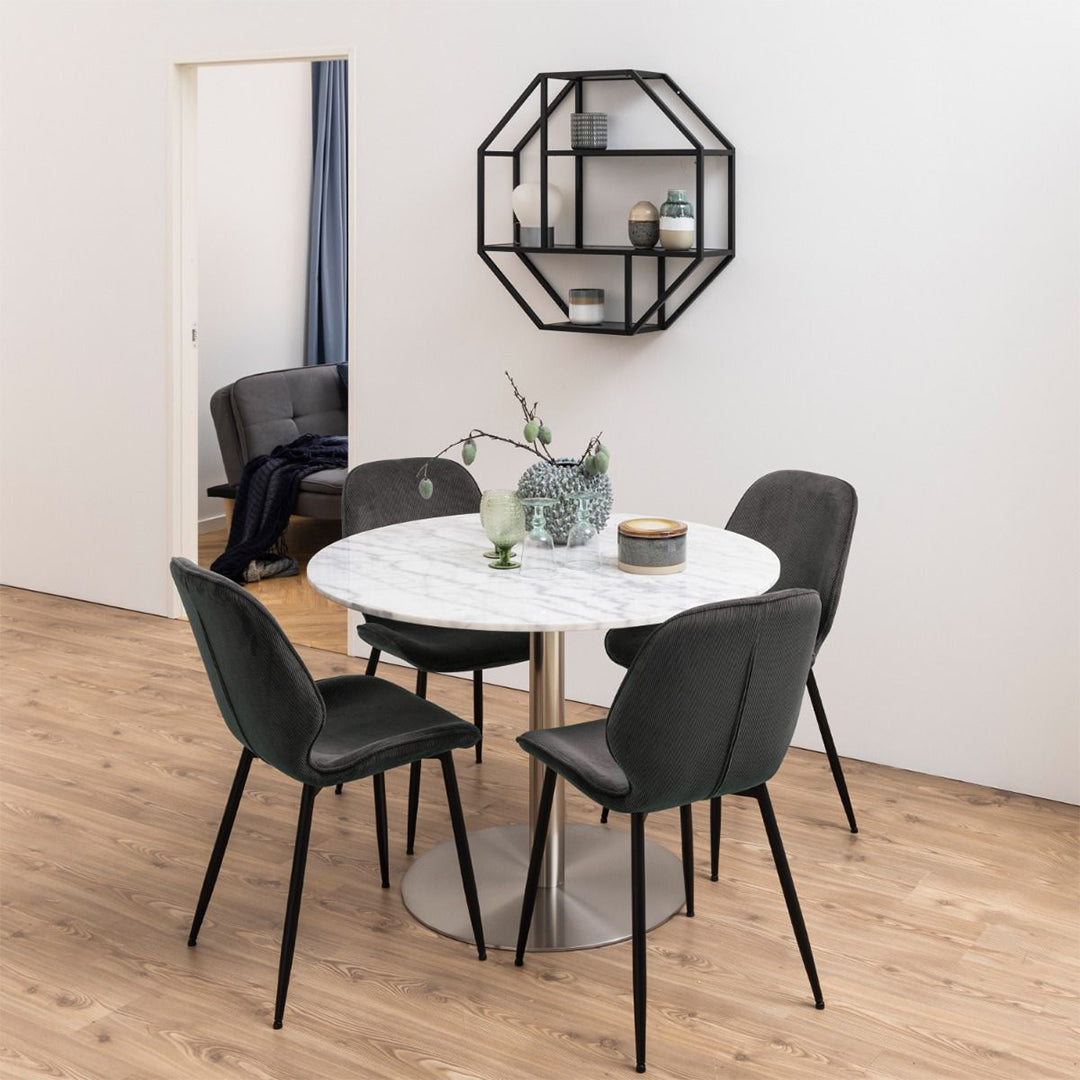 Corduroy Fabric Dining Chairs in Set of 4 - Femke
