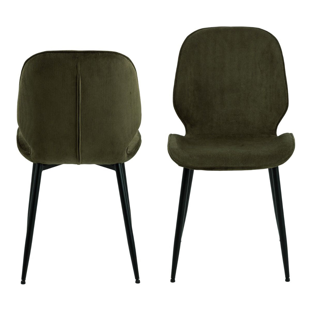 Corduroy Fabric Dining Chairs in Set of 4 - Femke