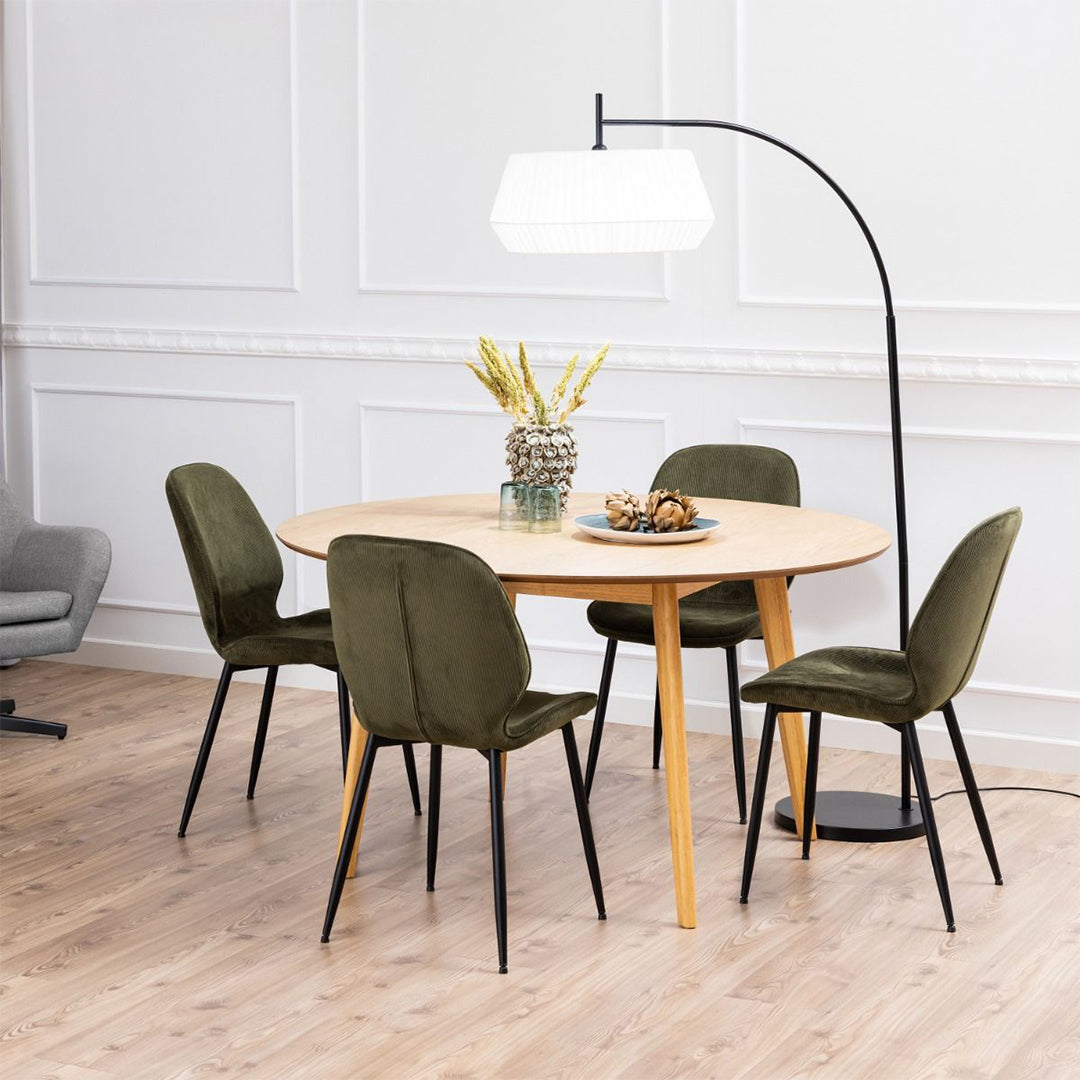 Corduroy Fabric Dining Chairs in Set of 4 - Femke