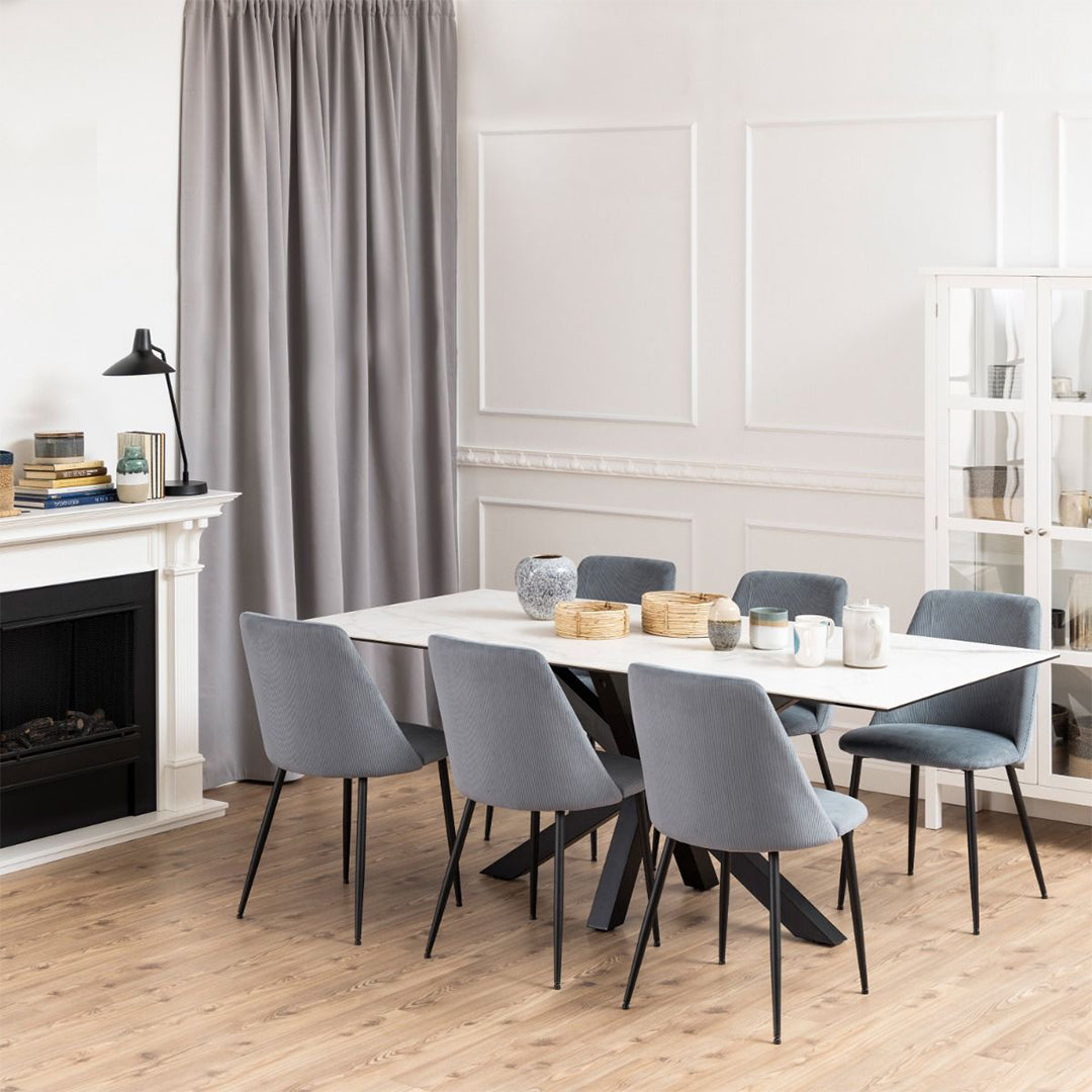 Corduroy Fabric Dining Chairs Set of 4 - Ines