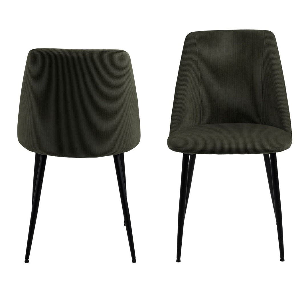Corduroy Fabric Dining Chairs Set of 4 - Ines