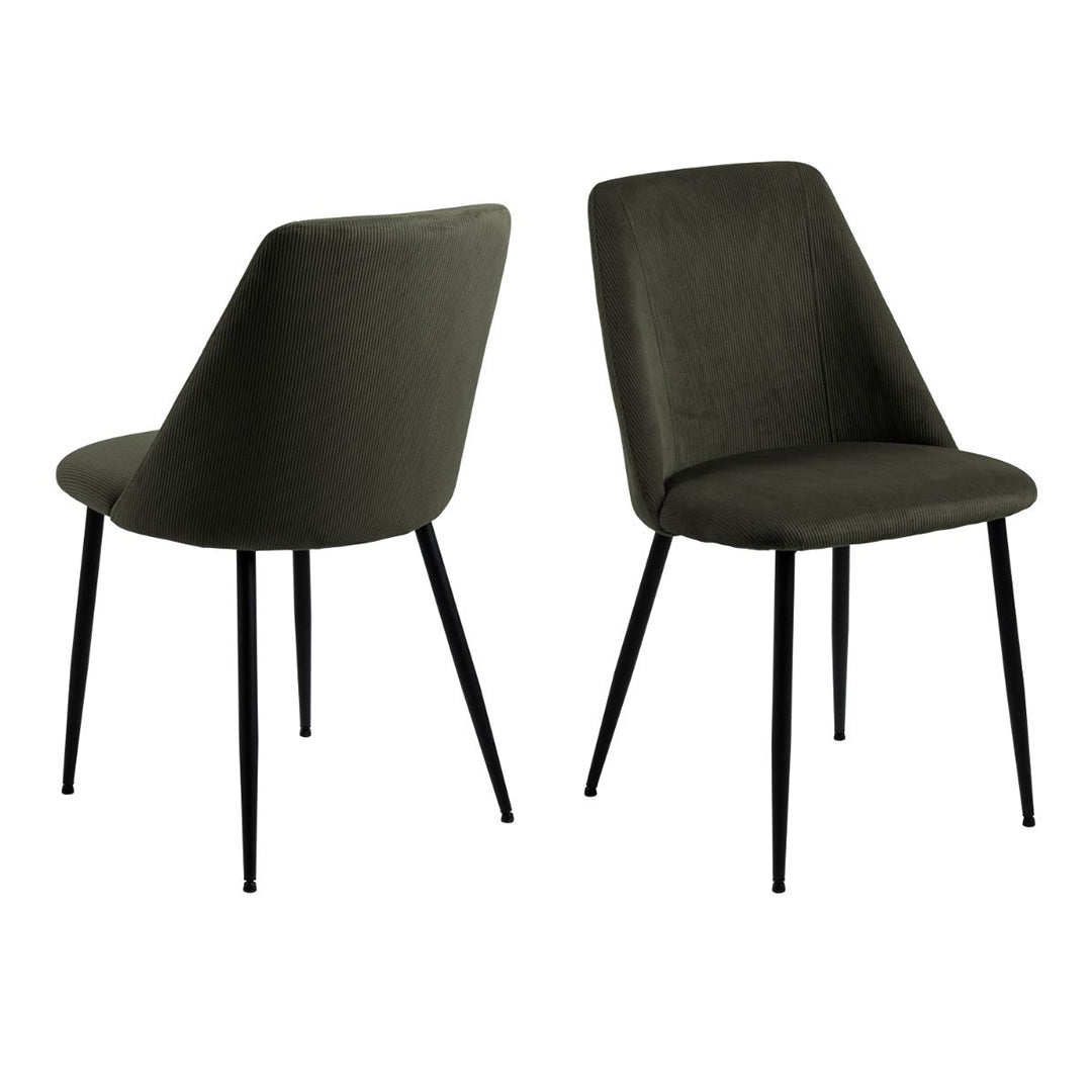 Corduroy Fabric Dining Chairs Set of 4 - Ines
